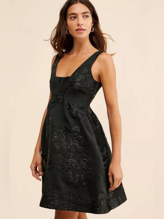 Maeve Dresses & Skirts - Anthropologie Maeve Jacquard Mini Dress in black